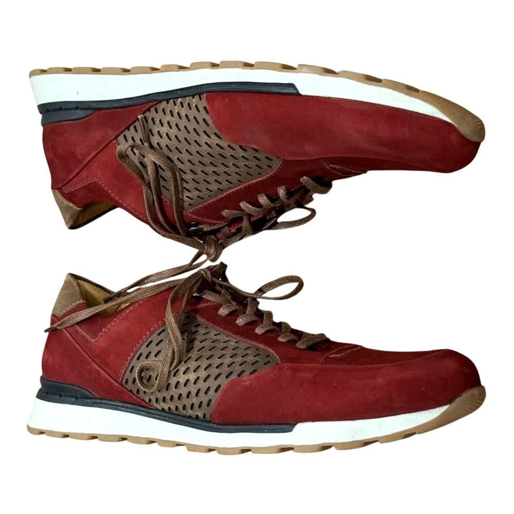 Men's Brothers United Red Maroon Brown Lace-Up Sneaker Casual Shoes - Size 7.5